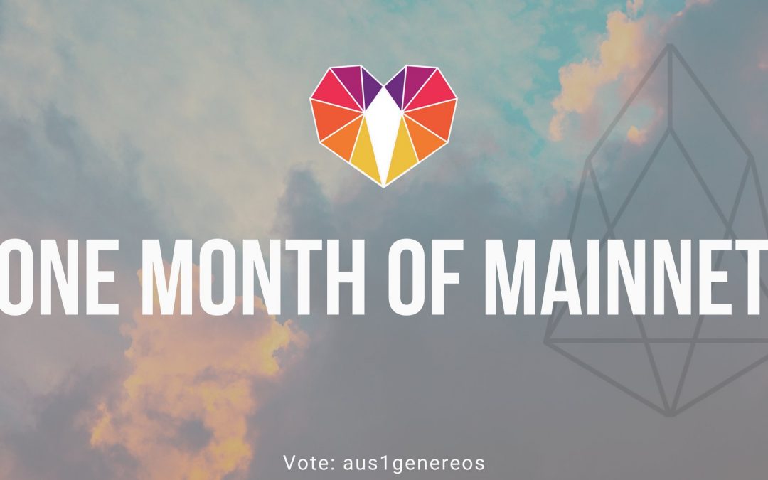 GenerEOS Update- One Month Of the EOS Mainnet
